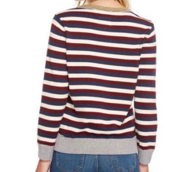 Chaser deconstructed stripes sweater with metallic trim - Picture 4 of 8